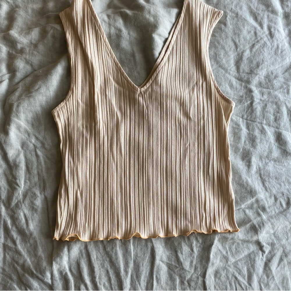 Everlane ribbed creamsicle tank top